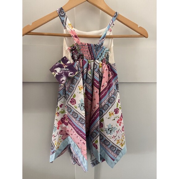NWT New Blueberi Boulevard Girls Toddler Dress Hankerchief Hem Garden Floral 2T - Picture 3 of 6